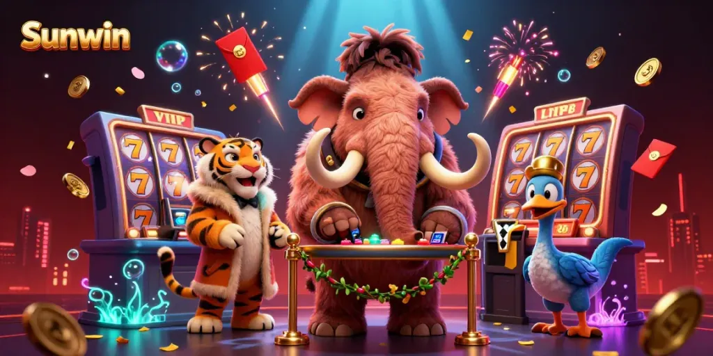 Play exciting games at Sunwin with immersive 3D characters and vibrant casino elements.