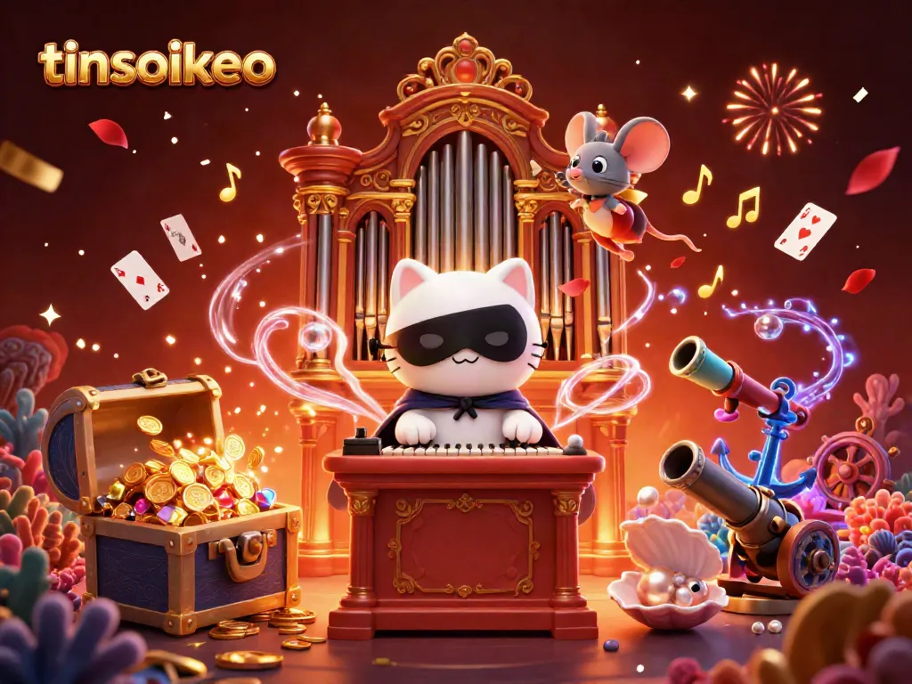 Experience the excitement of tinsoikeo with a dynamic 3D casino scene featuring whimsical characters and rich elements.