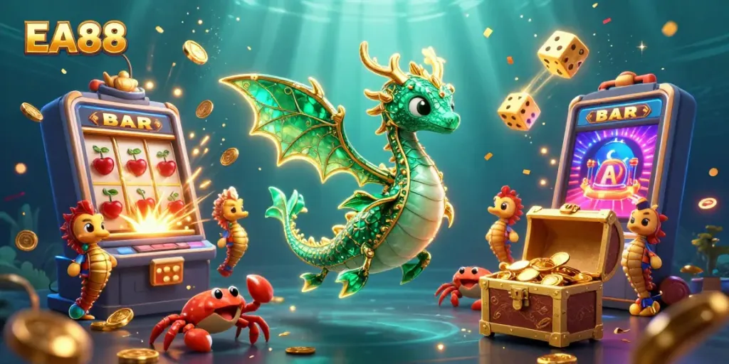 Experience the excitement of EA88 with dynamic slot machines and colorful casino elements.