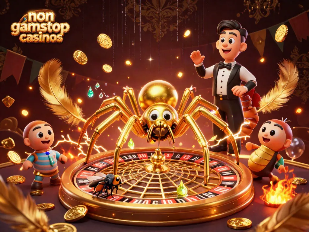 Experience thrilling gameplay at non gamstop casinos with our vibrant roulette-themed illustration.