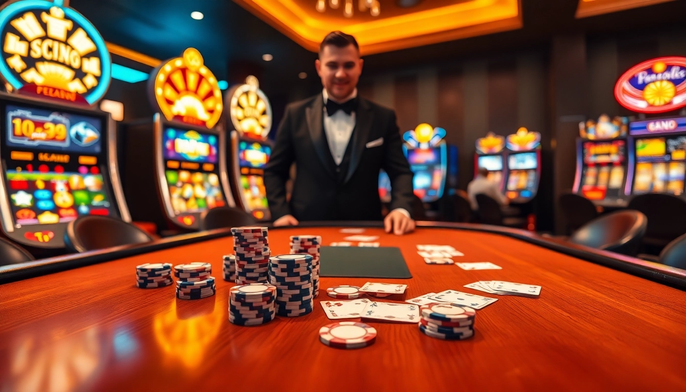 Experience high-stakes action at xn88 xn 88's luxurious casino table with vibrant gaming elements.