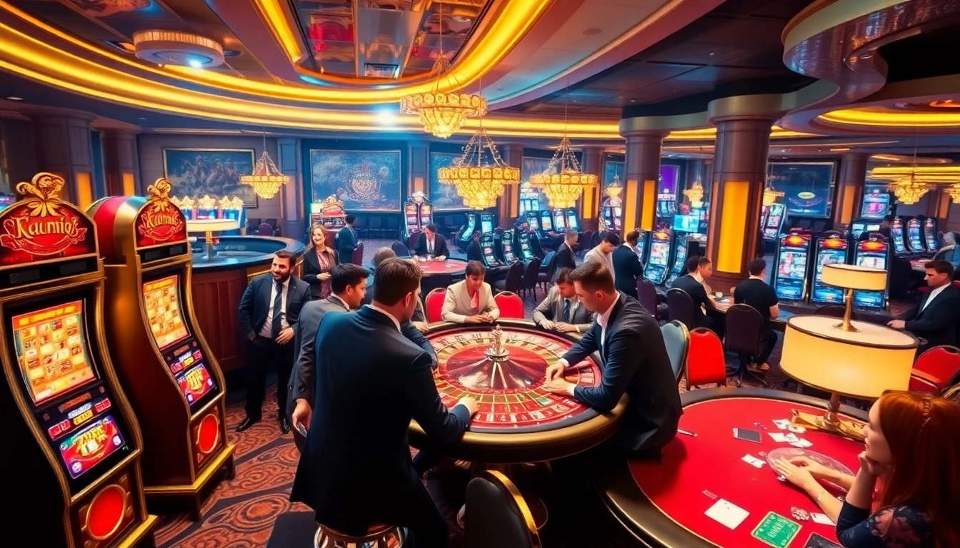 Experience thrilling gambling at the luxurious casino floor of https://zk88.club/ with vibrant slot machines and poker tables.