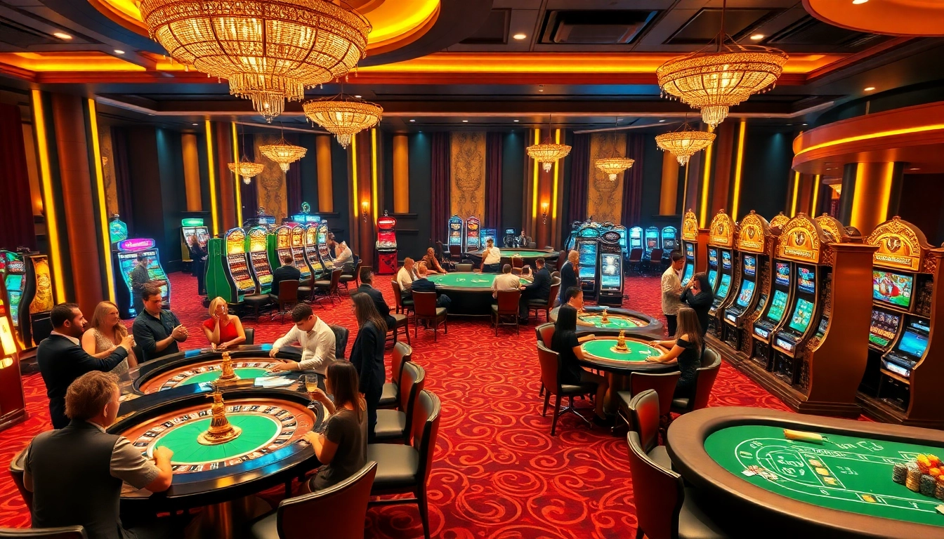 Experience the thrills of GG 88 at a luxurious casino, featuring vibrant gaming tables and excited players.
