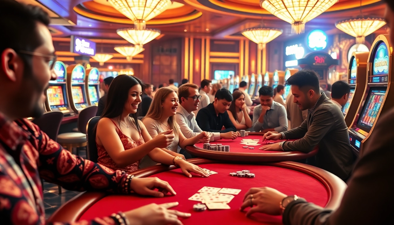 Experience the thrill of app 98win at a luxurious casino with poker and slot machines.