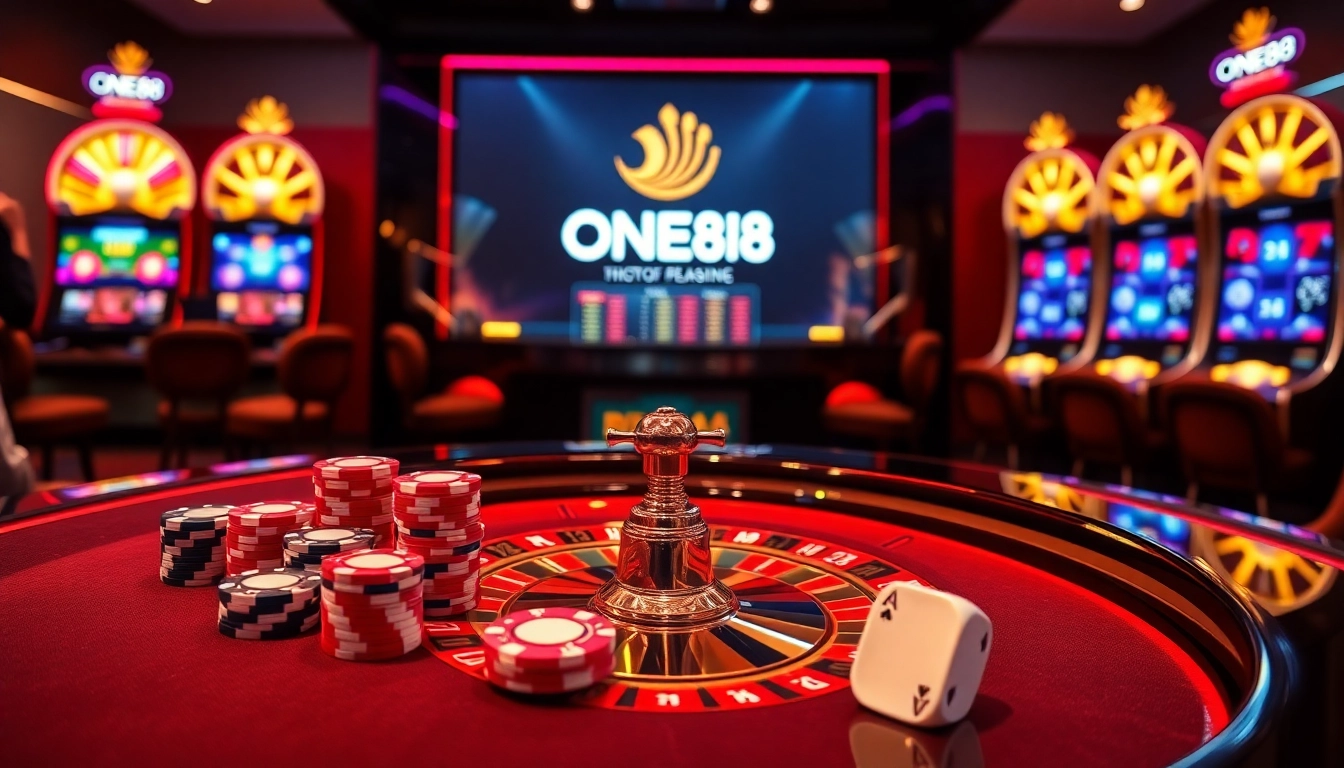 Engaging players at ONE88 casino with vibrant gaming tables and digital interfaces.