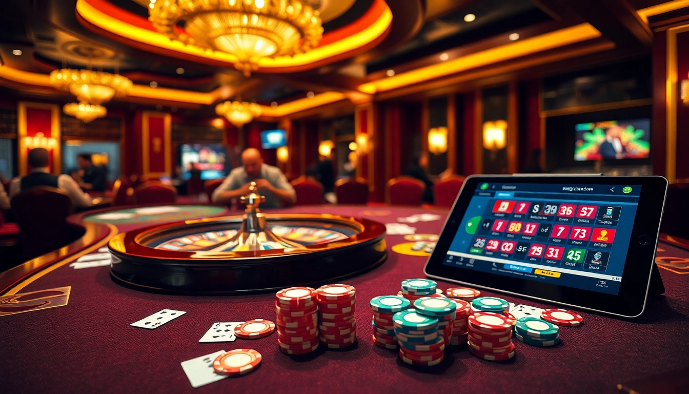 Play exciting games at https://xx88casino.com/ featuring a luxurious casino table with poker chips and cards.