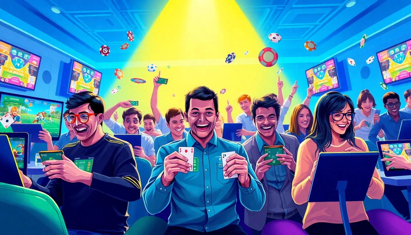 Exciting online gaming atmosphere showcasing diverse players on stimmgewitter.org.