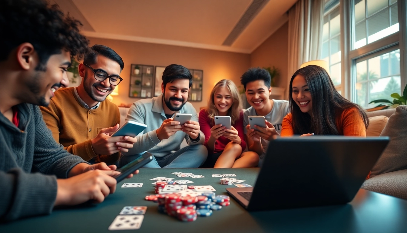 Engaging online card games experience inspired by topgamebaidoithuong.mx featuring diverse players enjoying real cash rewards.