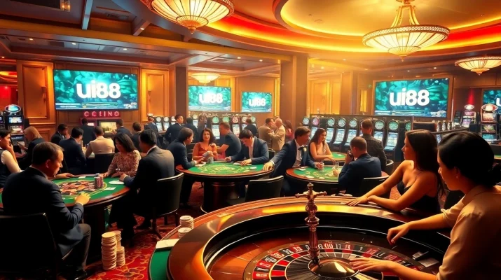 Experience thrilling moments at uu88 casino with vibrant tables and professional gamblers.