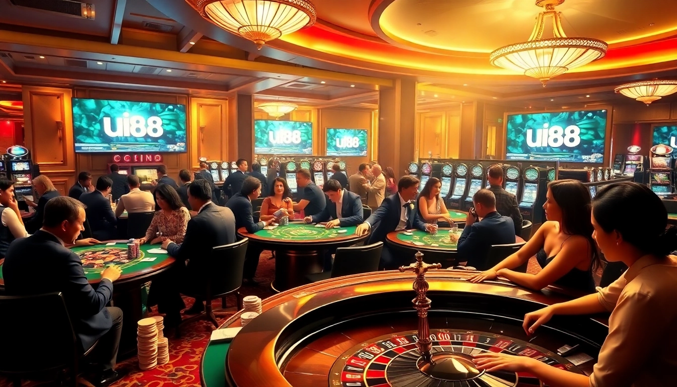 Experience thrilling moments at uu88 casino with vibrant tables and professional gamblers.