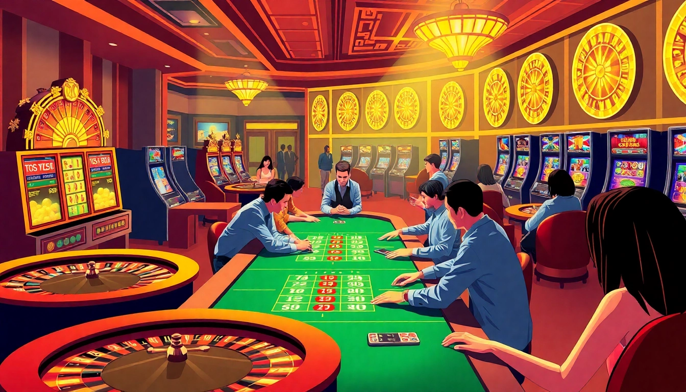Players engaging in thrilling games at TG88 online casino, featuring roulette and slots.
