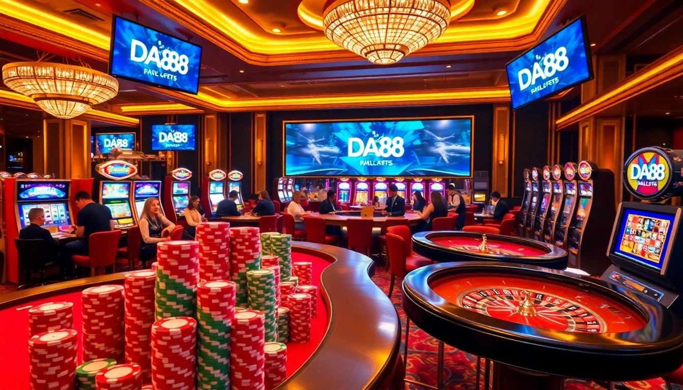 Players engaging in thrilling casino games while enjoying DA88’s luxurious atmosphere.