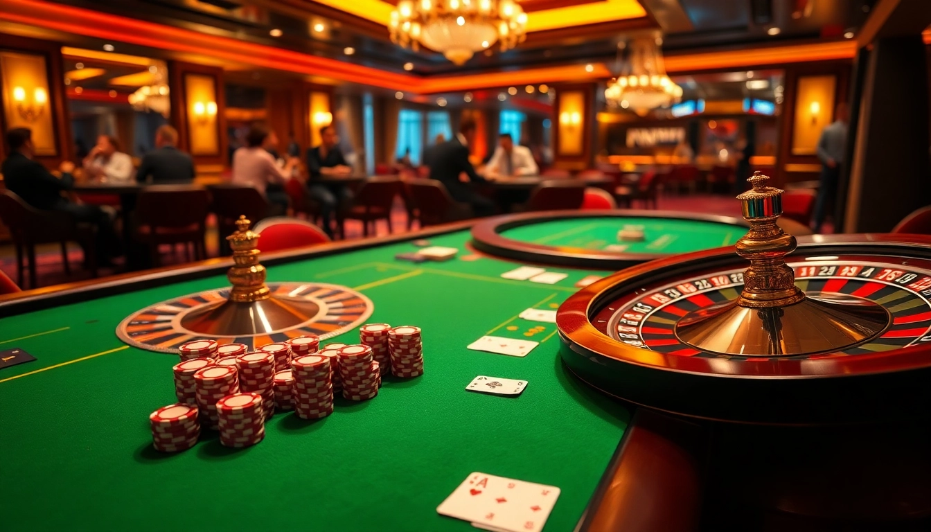 Experience the excitement of gambling at NN88's online casino with vibrant tables and stylish decor.