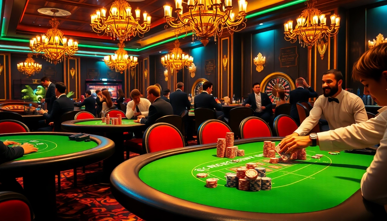 Players enjoying high-stakes poker action, highlighting the excitement of chotruyen narratives in a casino setting.