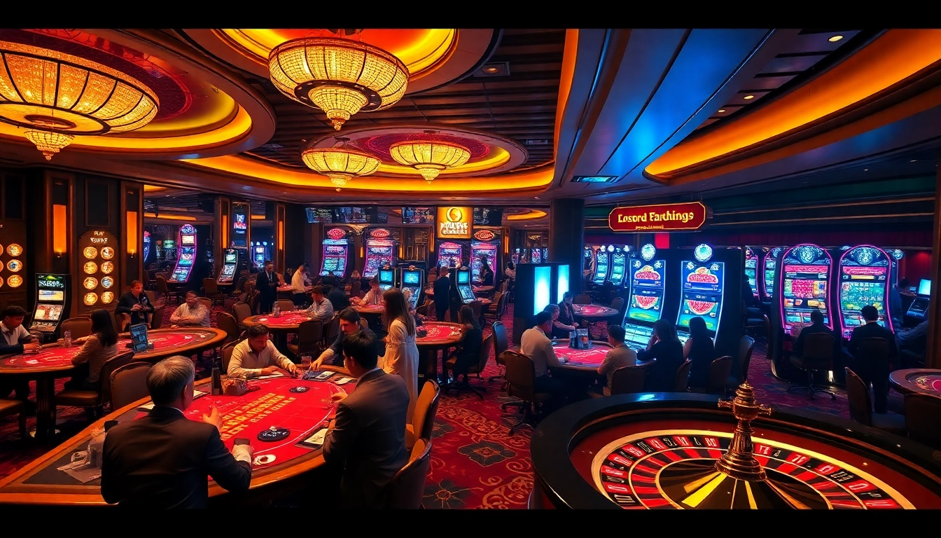 Experience thrilling gameplay at https://lsa.jp.net/ as players celebrate wins at an upscale casino.
