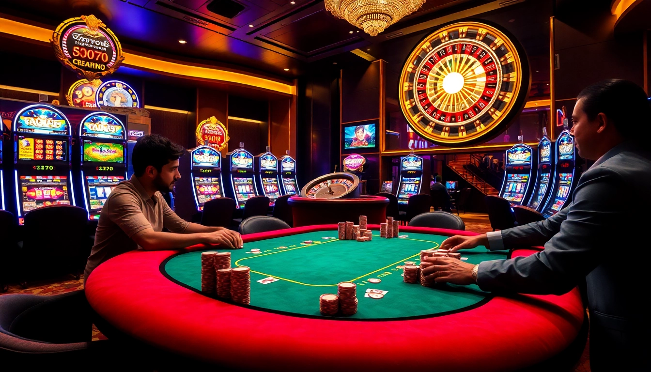 Players engaging at the MM 88 poker table, capturing excitement in a luxurious casino setting.