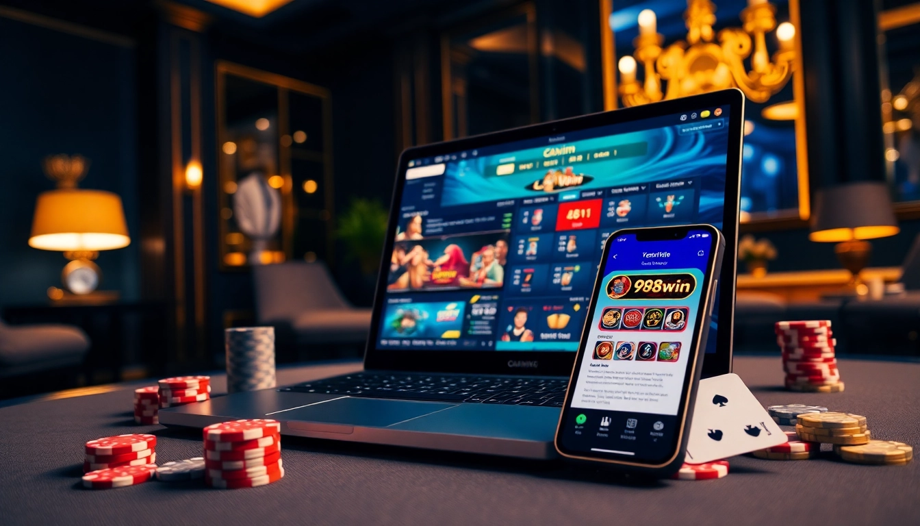 Thrilling gameplay at 98win casino, showcasing a modern interface and vibrant atmosphere.