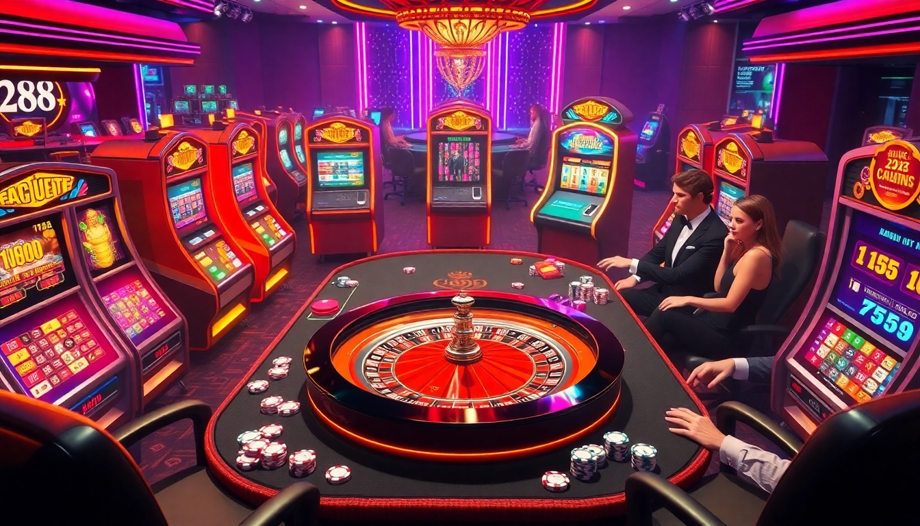 Players engaging in high-stakes games at 28bet casino, showcasing excitement and luxury.