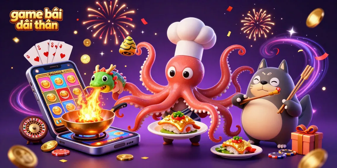 Engaging visual of game bài đổi thưởng featuring cartoon characters in a vibrant casino scene.
