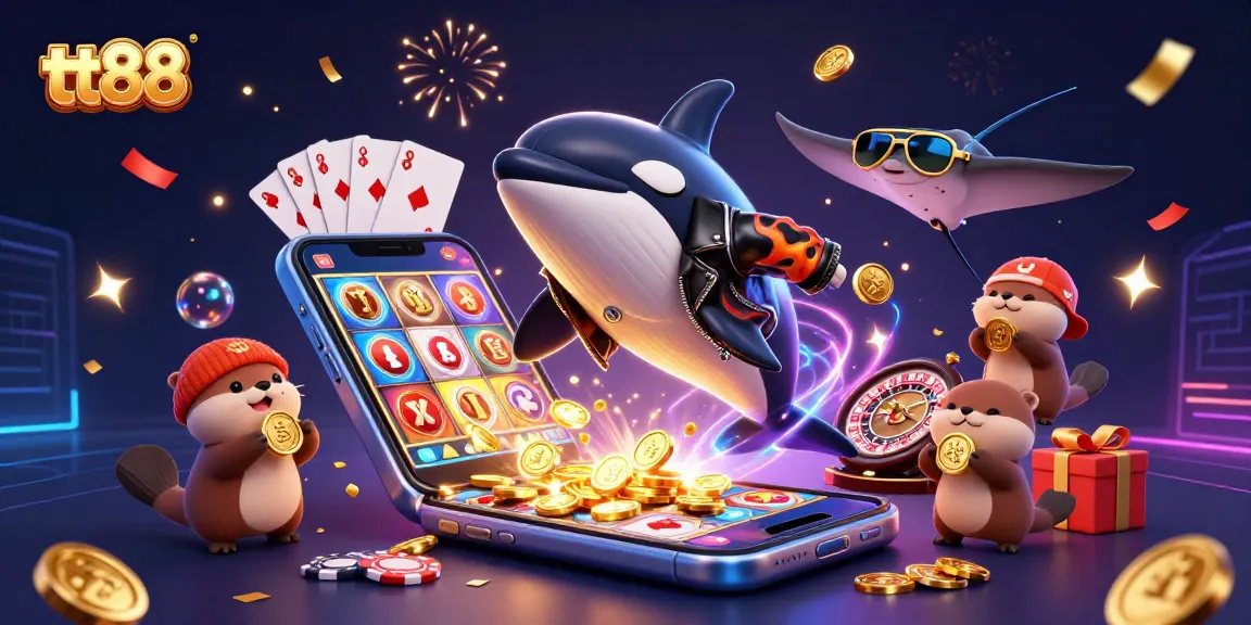 Experience the thrill with tt88's vibrant casino scene, featuring sea creatures and gaming excitement.