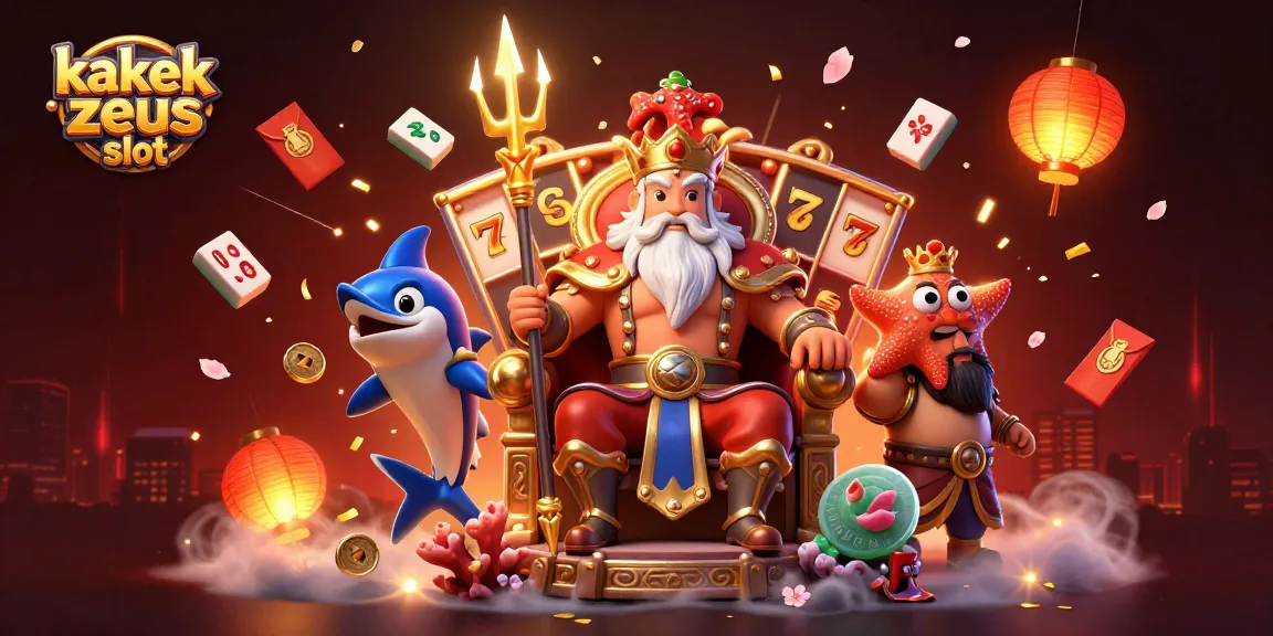 Experience the excitement of kakek zeus slot in this vibrant 3D illustration of luck and jackpot