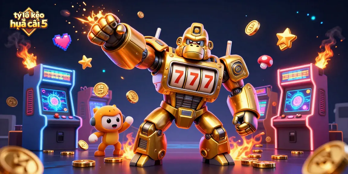 Experience the excitement of tỷ lệ kèo nhà cái 5 with a dynamic gorilla mech and arcade elements.