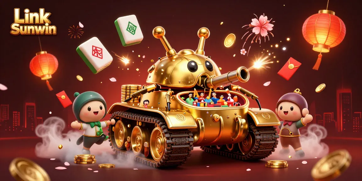 Engage in exciting gameplay with Link Sunwin’s vibrant casino experience illustrated through a dynamic 3D scene.