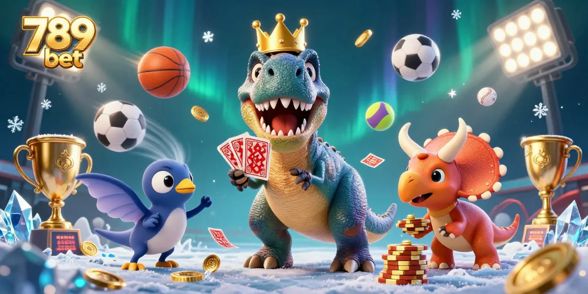 Experience thrilling sports betting with 789 bet featuring cartoon dinosaurs in an exciting casino scene.