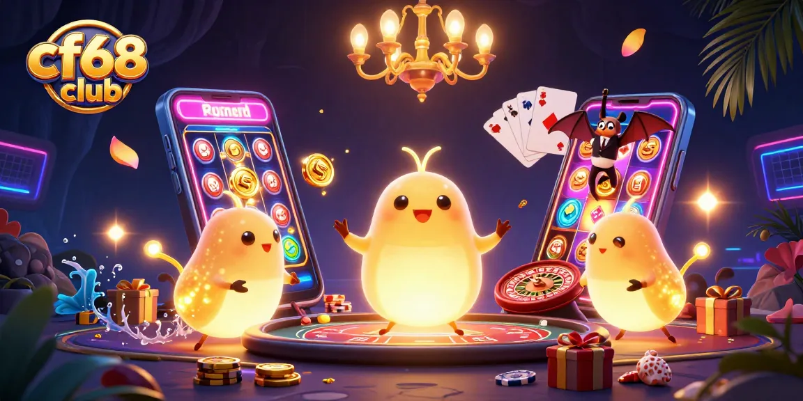 Experience excitement at cf68 club with vibrant glowworm-decorated casino features and games.